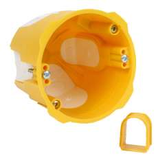 Gipszkarton szerelvénydoboz gumis mély 1-es kerek 73mm x műanyag sárga csavarral KPRL KOPOS