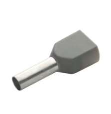 TRADEFORCE - Érvéghüvely iker 2.5mm2 L=10mm szig szürke