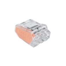 TRADEFORCE - Vezeték összekötő 3x0.5-2.5mm2 tömör réz vezetékhez, áttetsző/narancs, 100db/doboz 