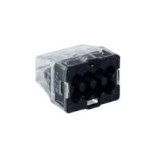 TRADEFORCE - Vezeték összekötő 8x0.5-2.5mm2 tömör réz vezetékhez, áttetsző/fekete, 50db/doboz